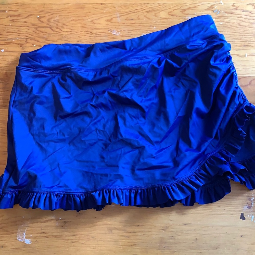 Limericki royal blue ruffle swim skirt